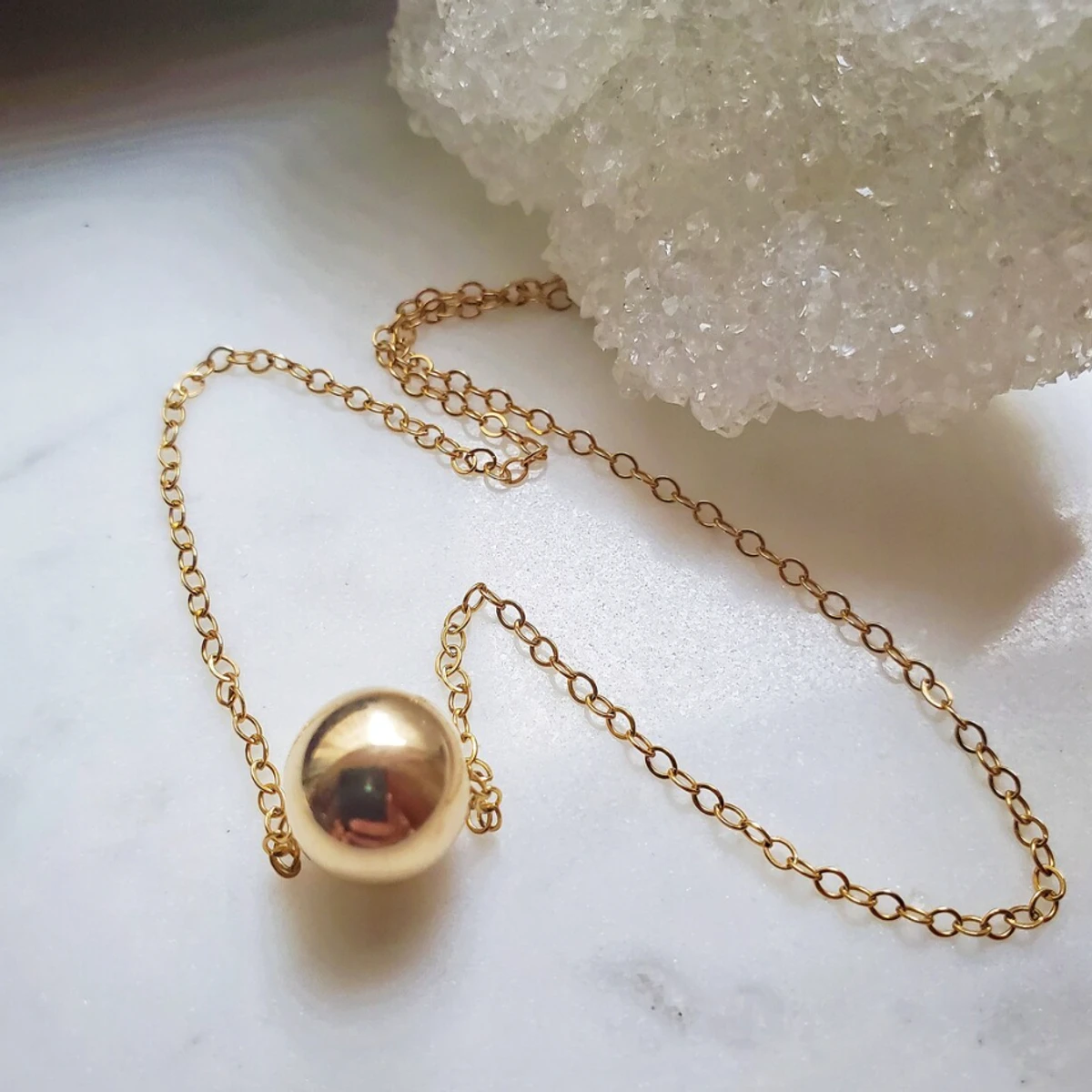 Fashion Sweet Pearl Ball Droplets Chain Pendant Necklace