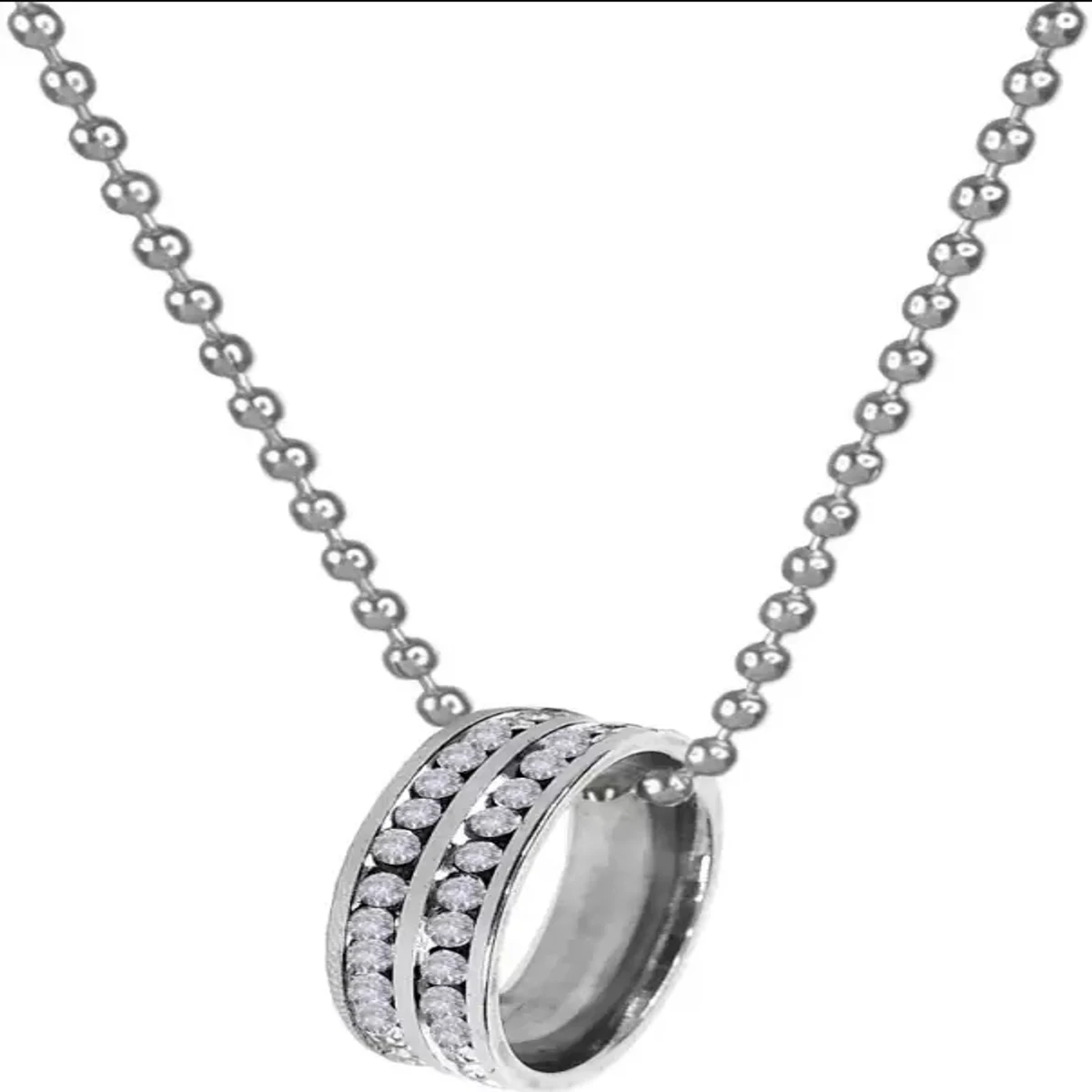 Silver Stylish Chain & Ring Locket For Men