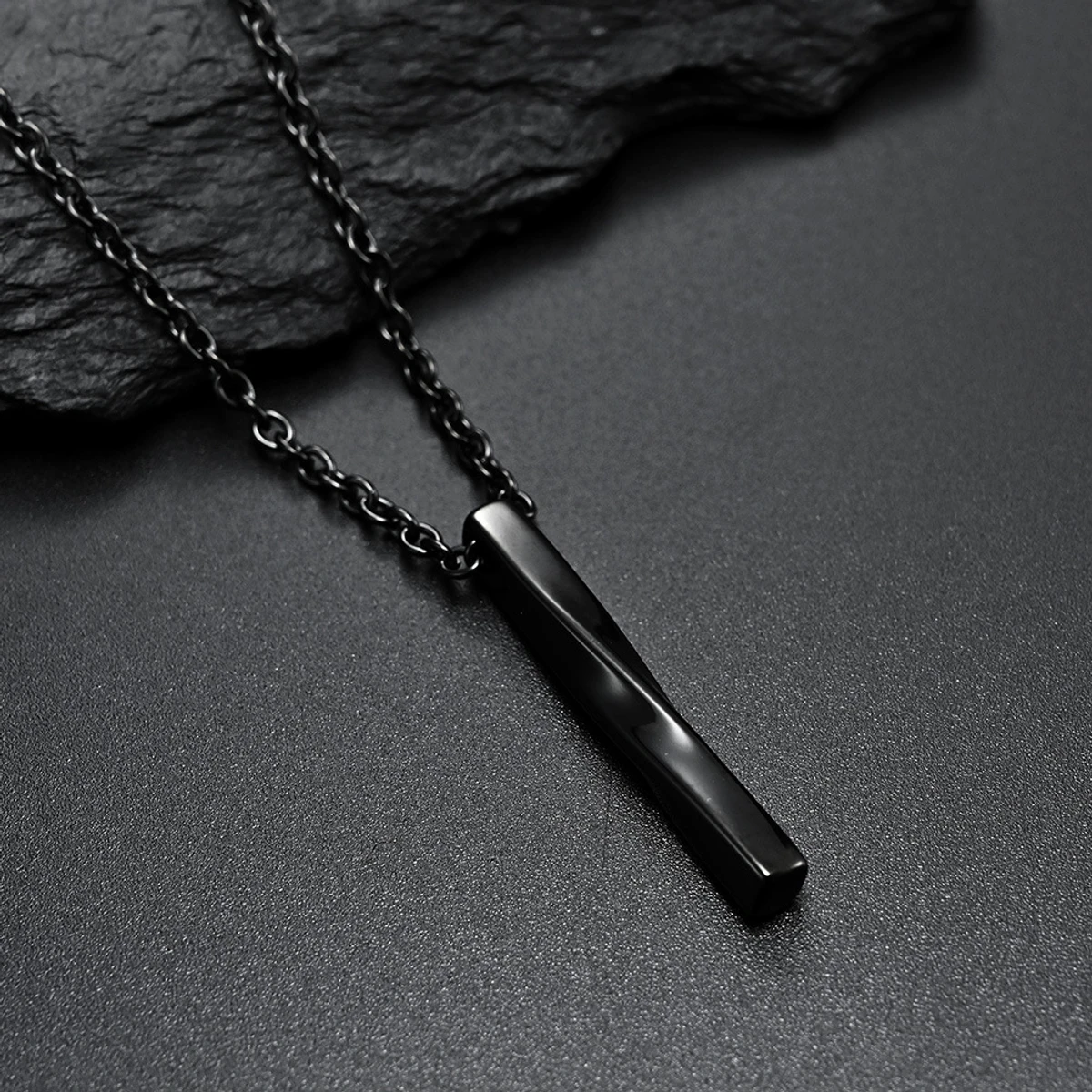 Black Color Stylish Chain Locket for Men