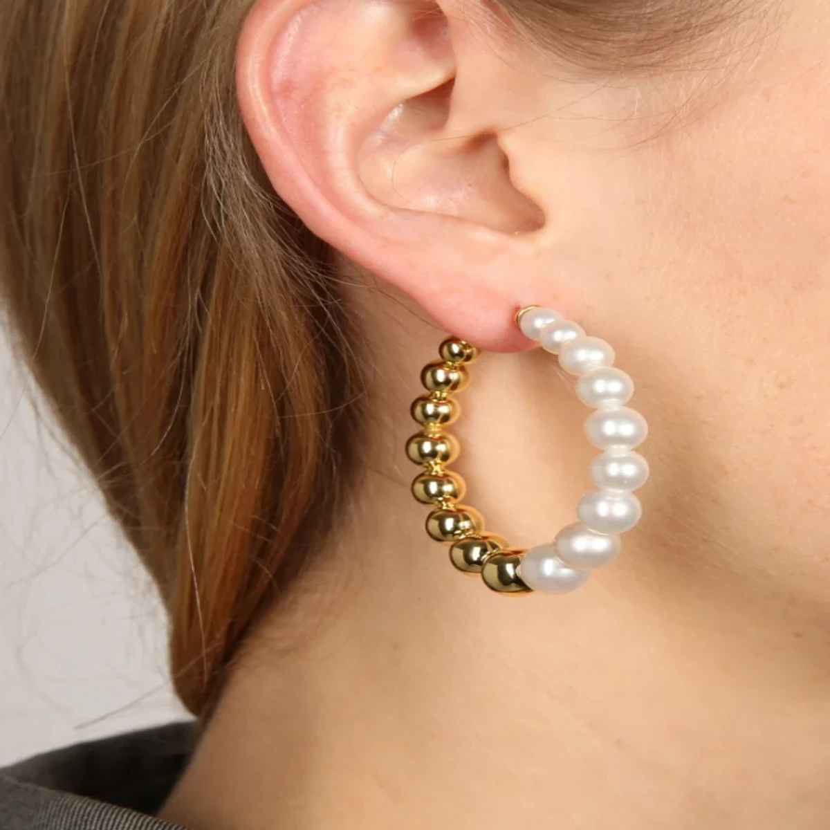 Silver pearl earrings for women