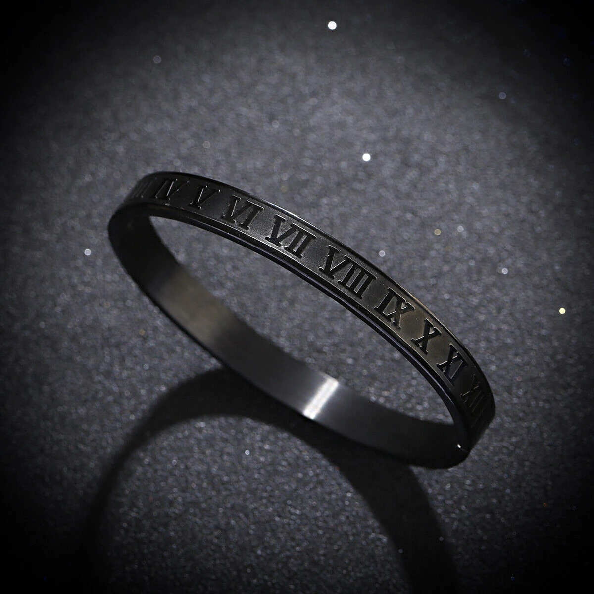 Black Roman Numeral Bracelet For Men