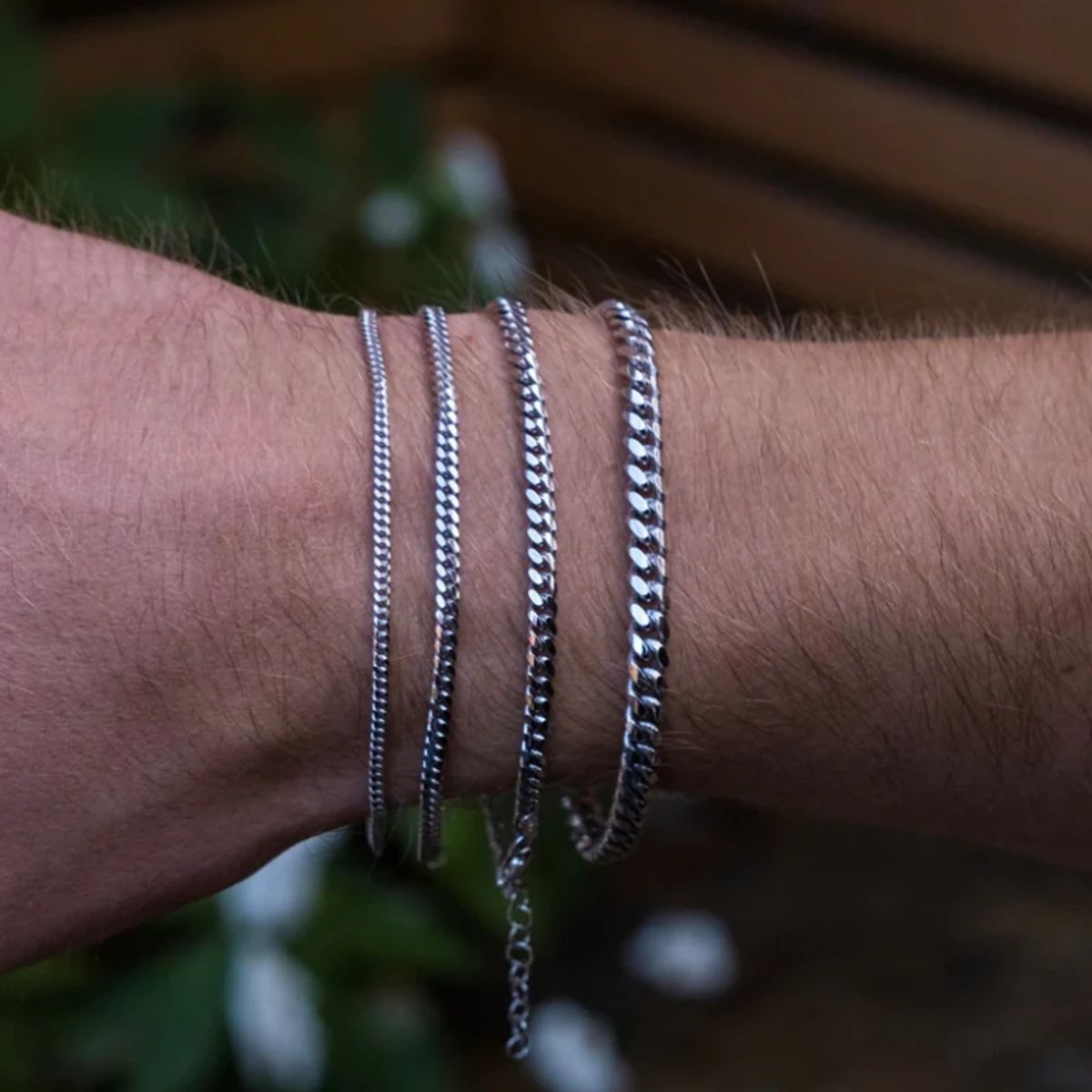 Silver Stainless Steel Bracelet For Men