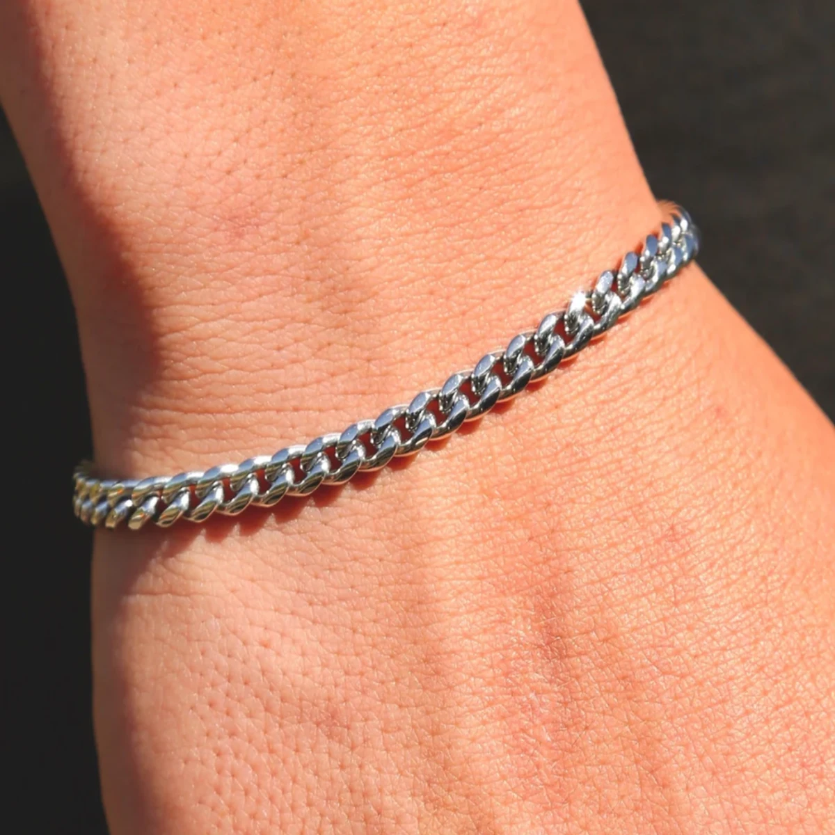 Silver Stainless Steel Bracelet For Men