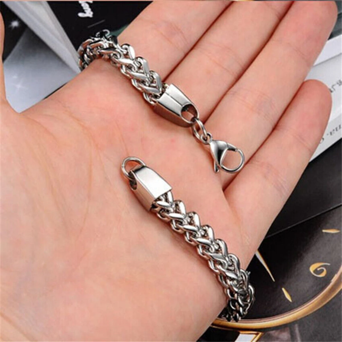 Men's Powerful Square Snake Stainless Steel Bracelet For Men