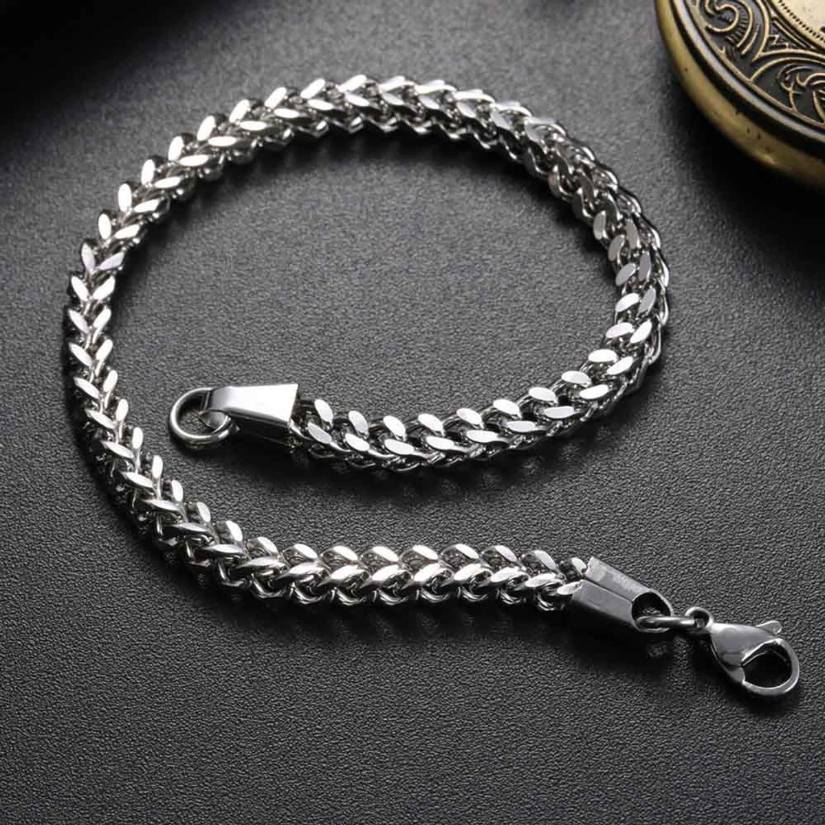 Men's Powerful Square Snake Stainless Steel Bracelet For Men