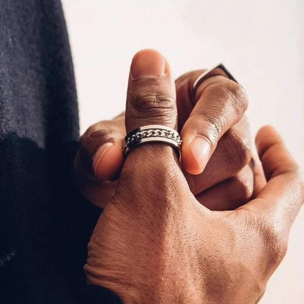 Stainless Steel Rings for Men Fashion Round Finger Ring