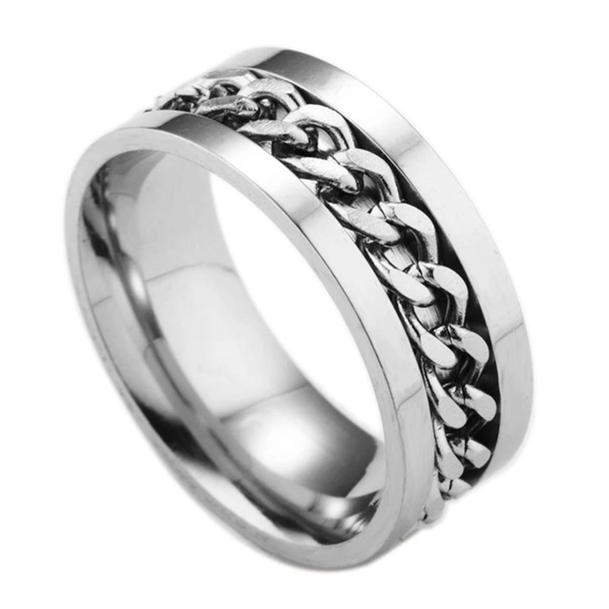 Stainless Steel Rings for Men Fashion Round Finger Ring