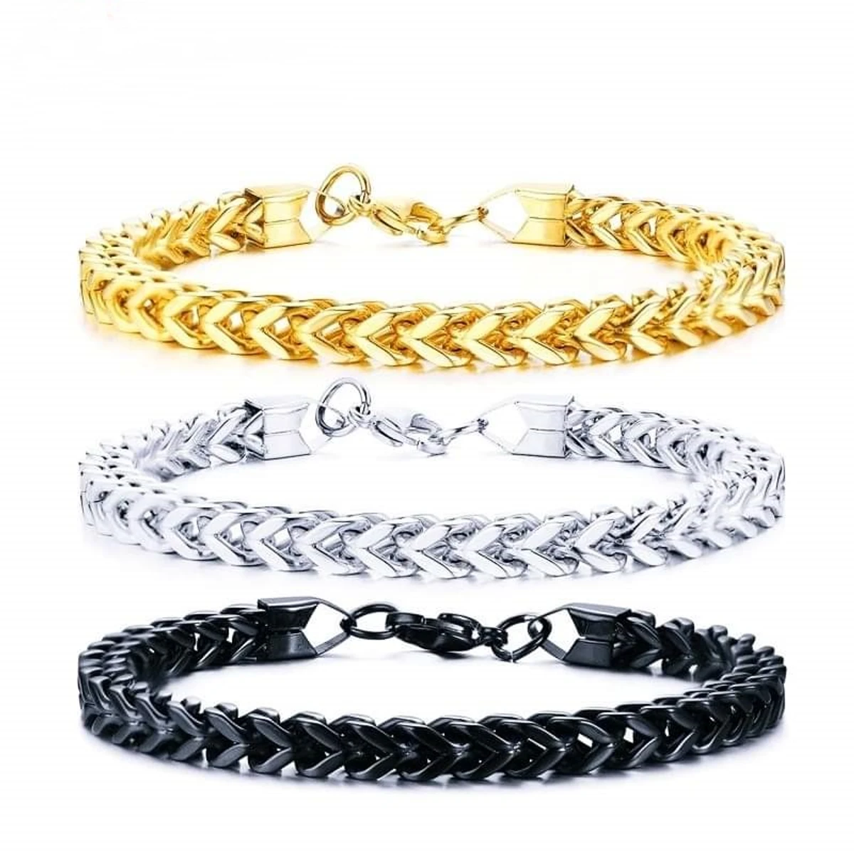 Men's Powerful Stainless Steel Square Snake Chain Bracelet For Men