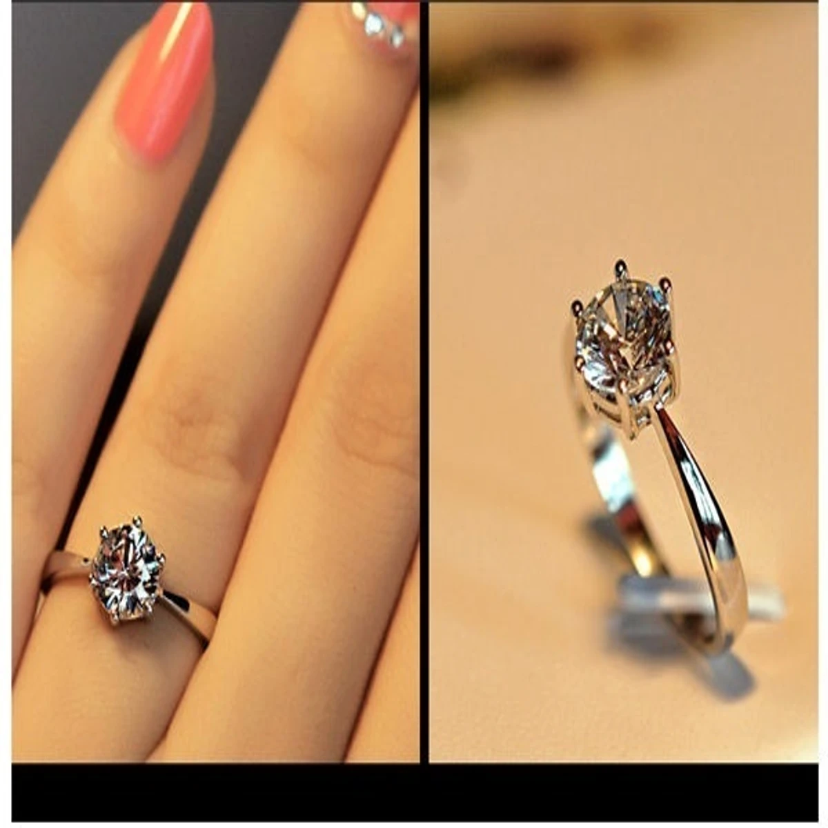 Crystal One Stone Fashion Rings For Women