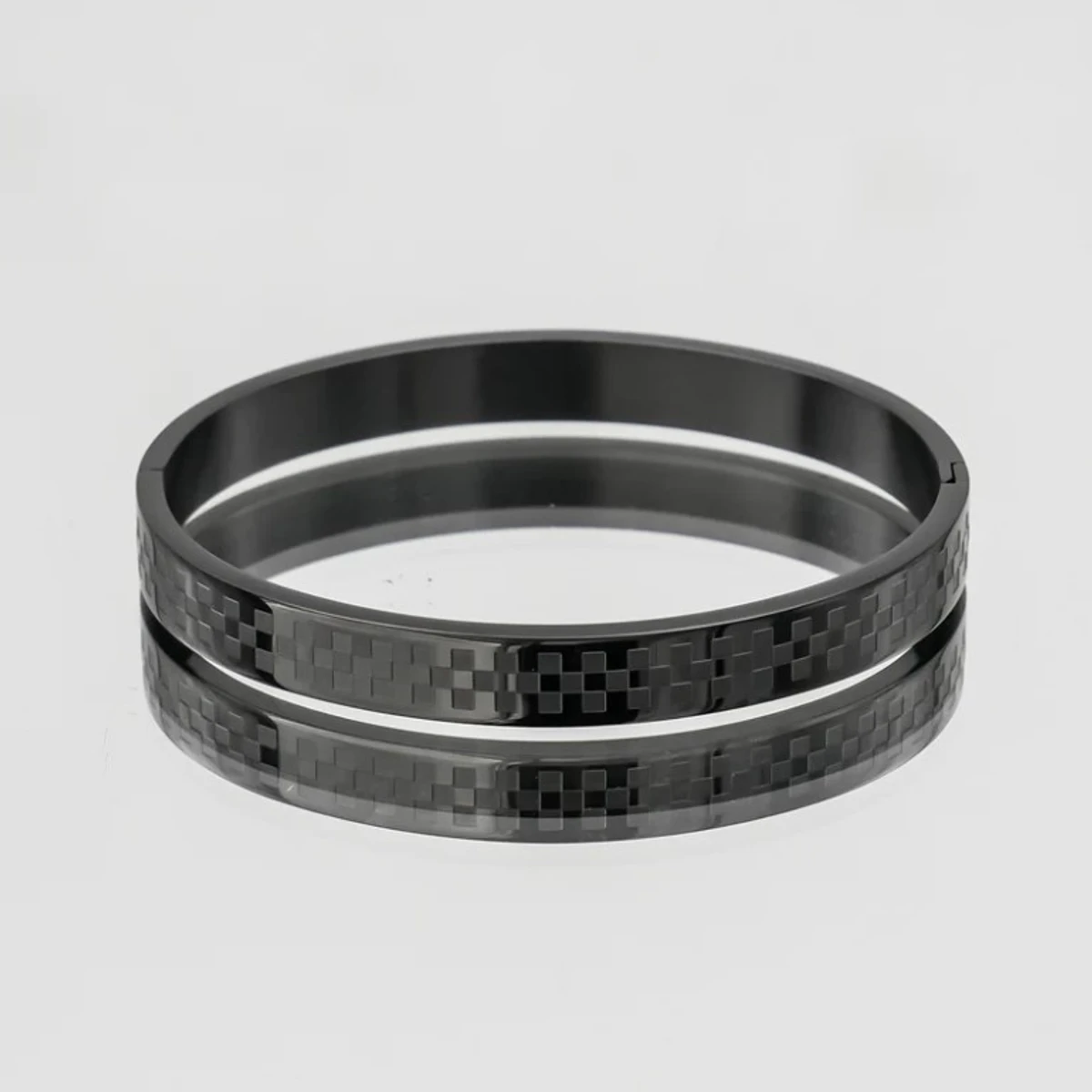 Black High Quality Stainless Steel Bangles for Men - Image 4