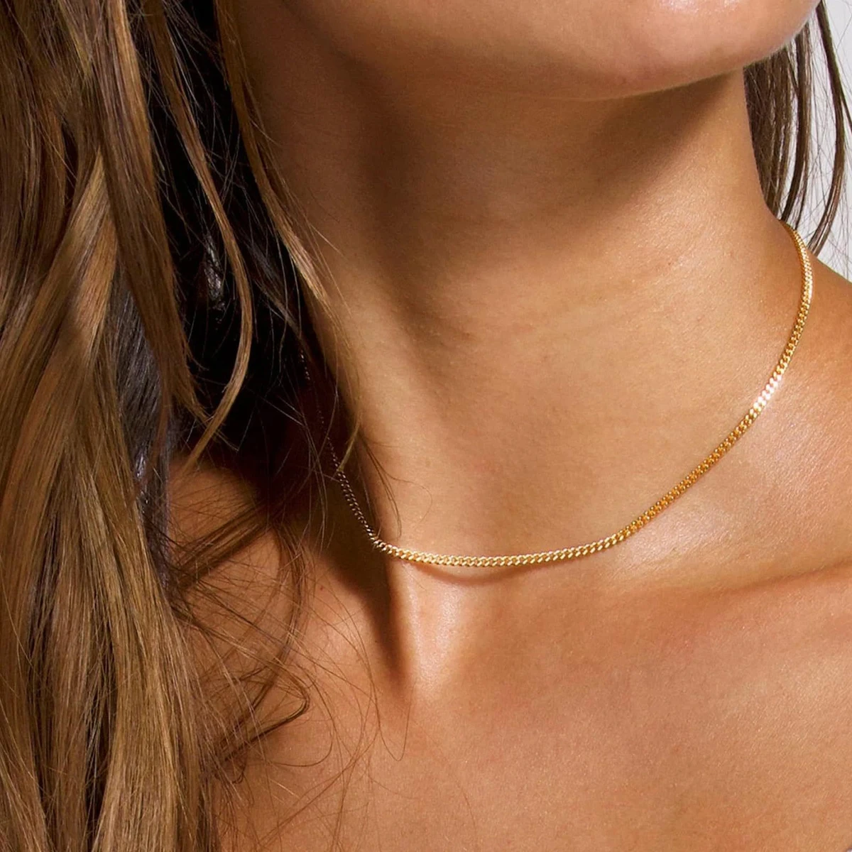 Classic Cuban Stylish Simple Chain For Woman- Golden