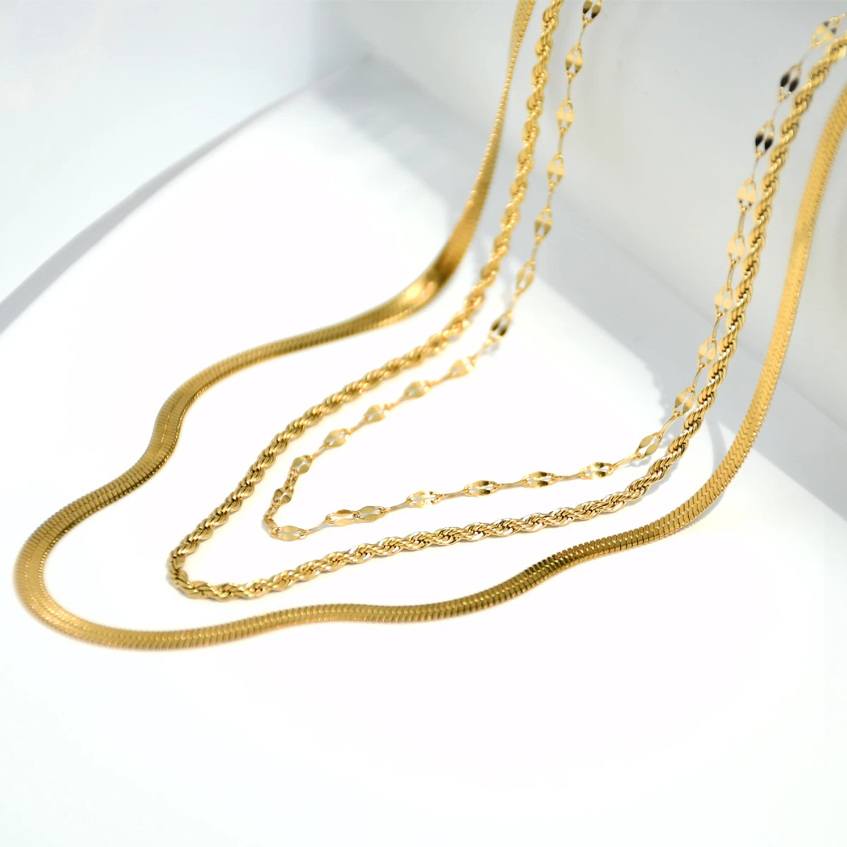 New Stylish & Fancy Exclusive Gold Rofe Chain & Snake Chain Necklace for Women and Girls