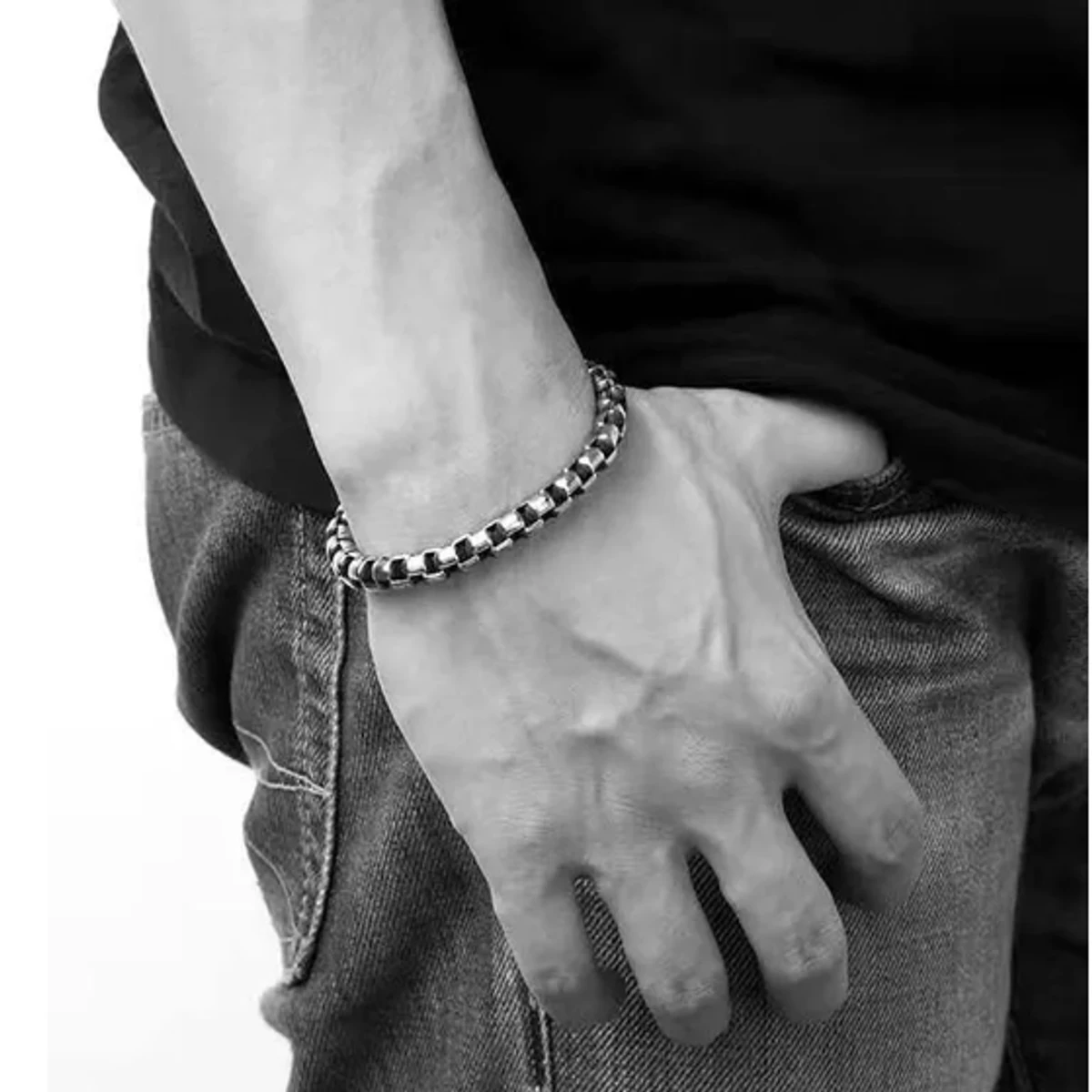 Box Chain Bracelet For Men-Stylish Bracelet For Men