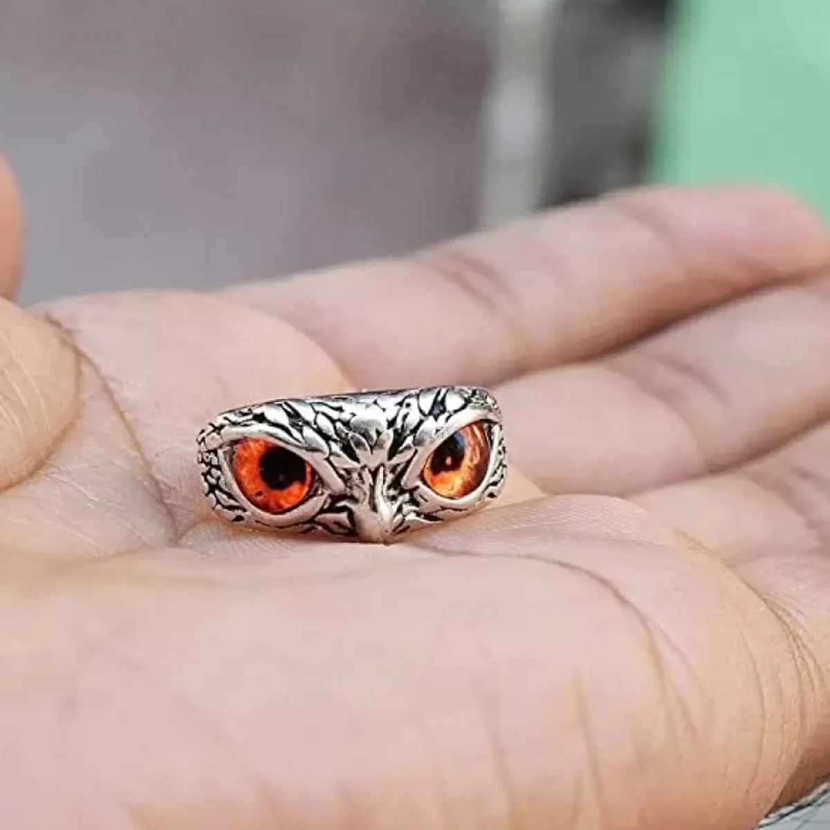 Owl Face Design Adjustable Unisex Fashion Finger Ring