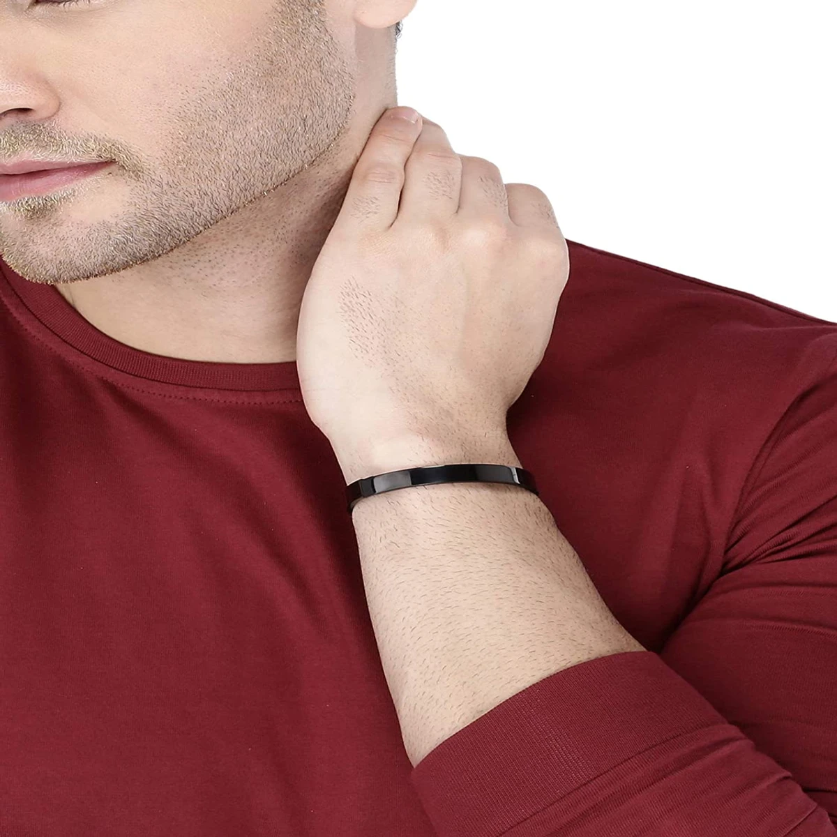 Black Stylish New Kada Cuff Bracelet For Men