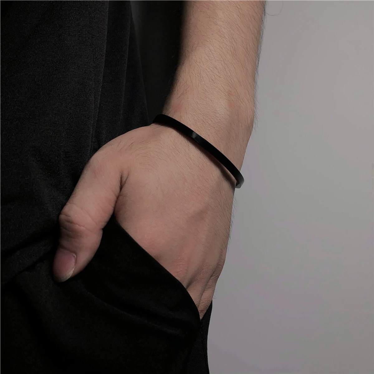 Black Stylish New Kada Cuff Bracelet For Men