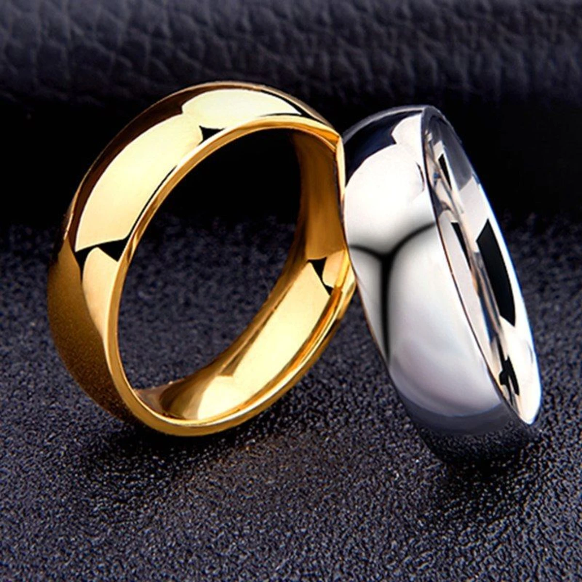 Stainless Steel Rings for Men Fashion Round Finger Ring