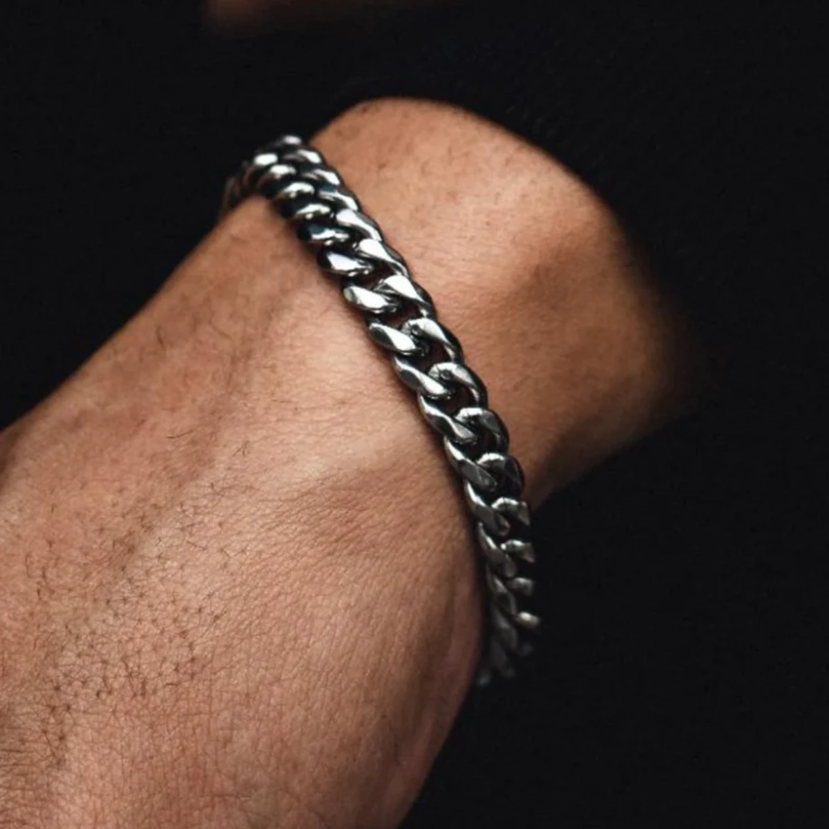 Mens Powerful Stainless Steel Silver Bracelet