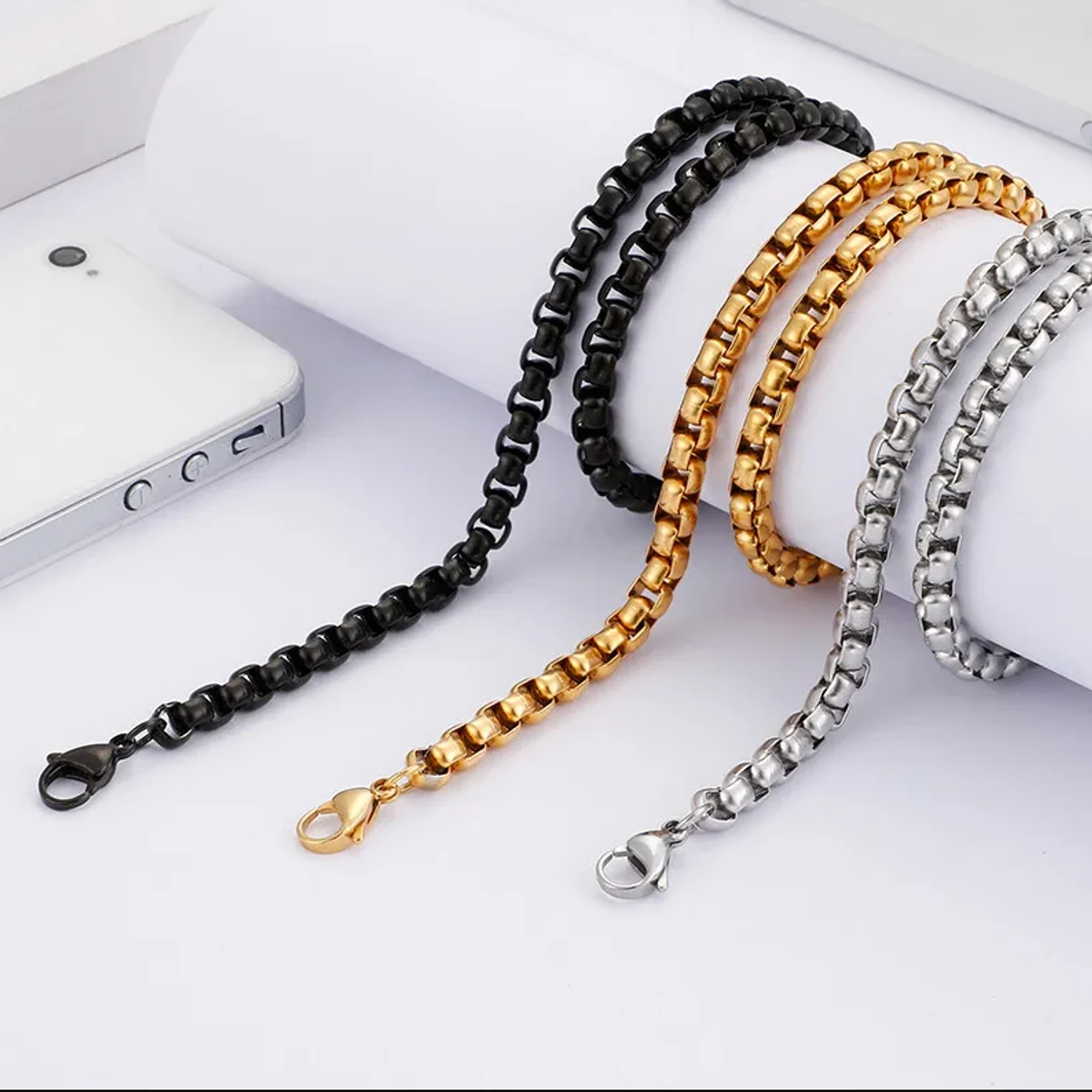 Men Stainless Steel New Round Rofe Chain Necklaces