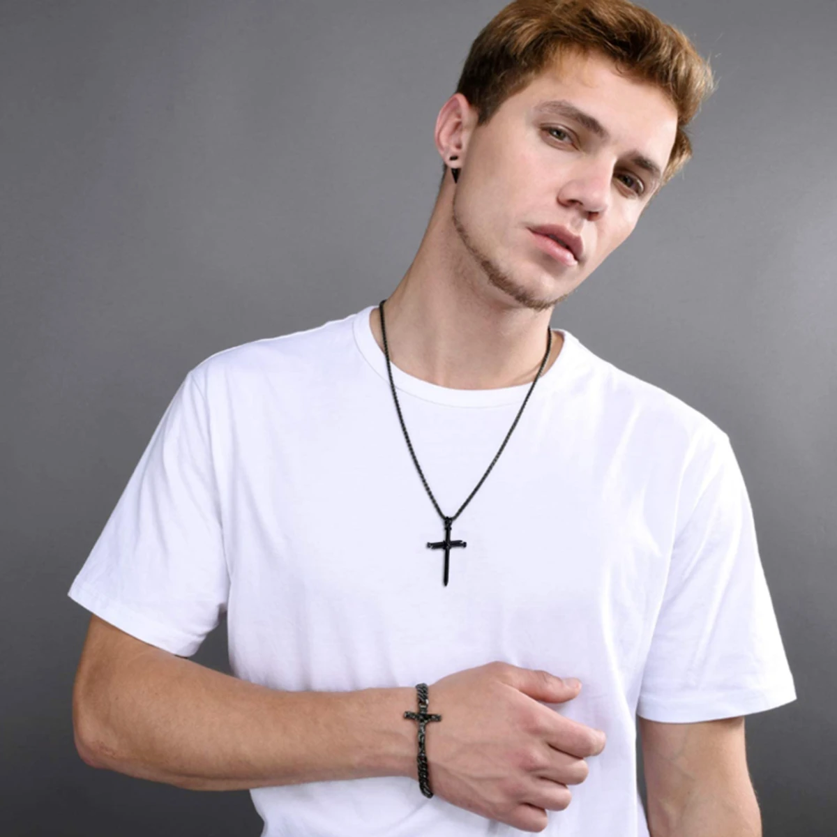 Fashionable Cross New Stainless Steel Necklace For Men