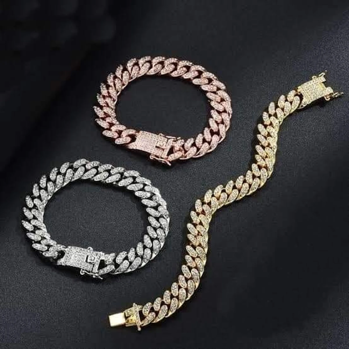 New COMBO PACK Stone Crystal Bracelet & Chain Set For Men