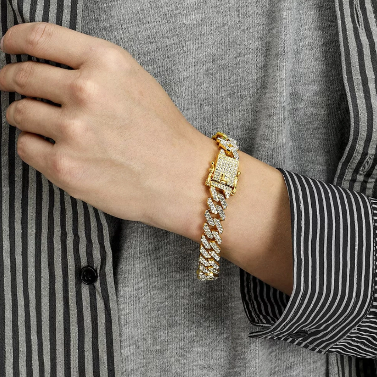 New Golden Stone Crystal Bracelet Set For Men - Bracelet For Men