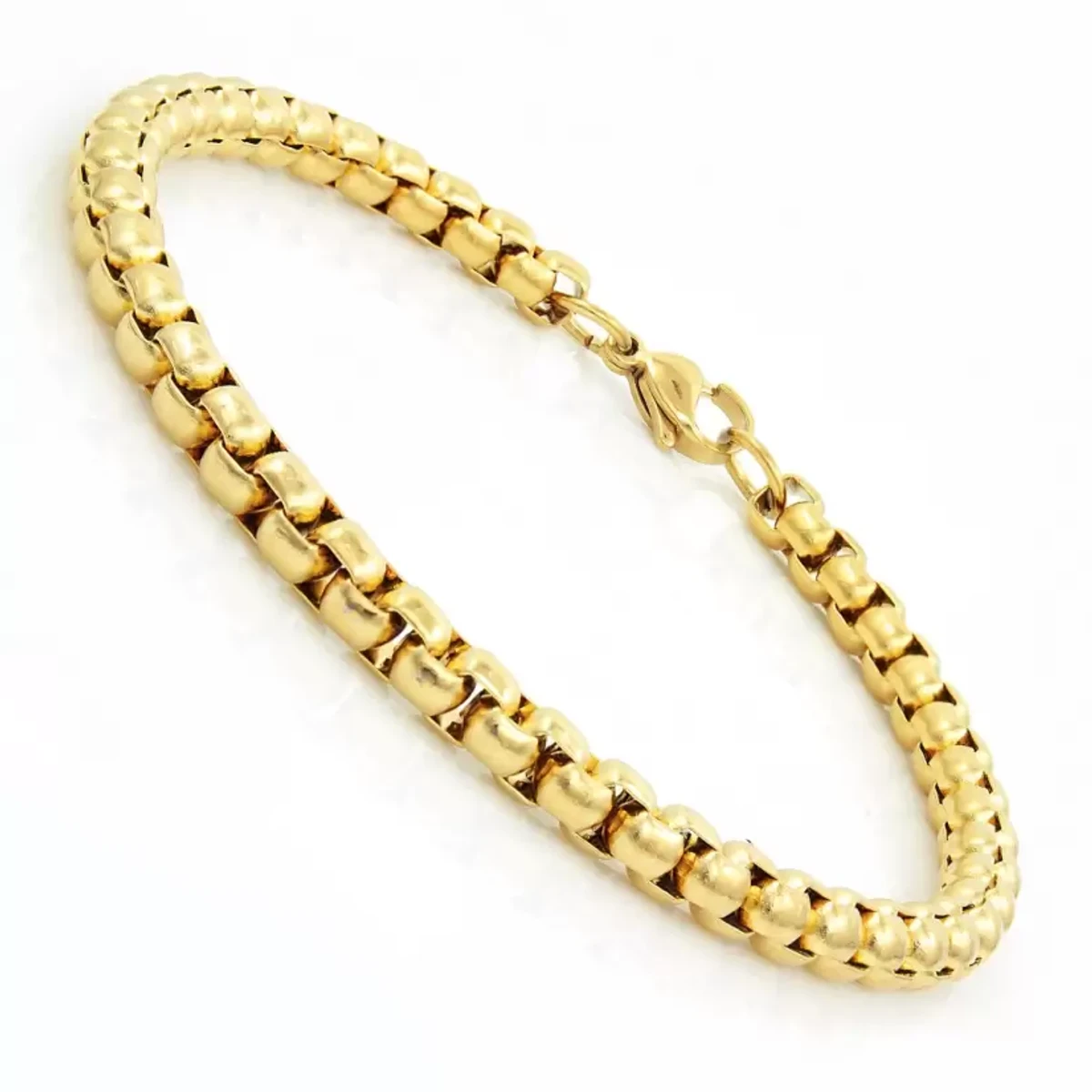 Golden New Stylish Box Chain Bracelet For Men