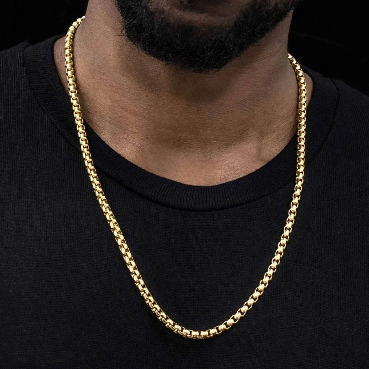 Stainless Steel Box Chain Necklace for Men