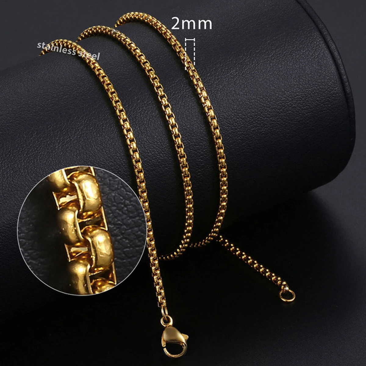 Stainless Steel Box Chain Necklace for Men