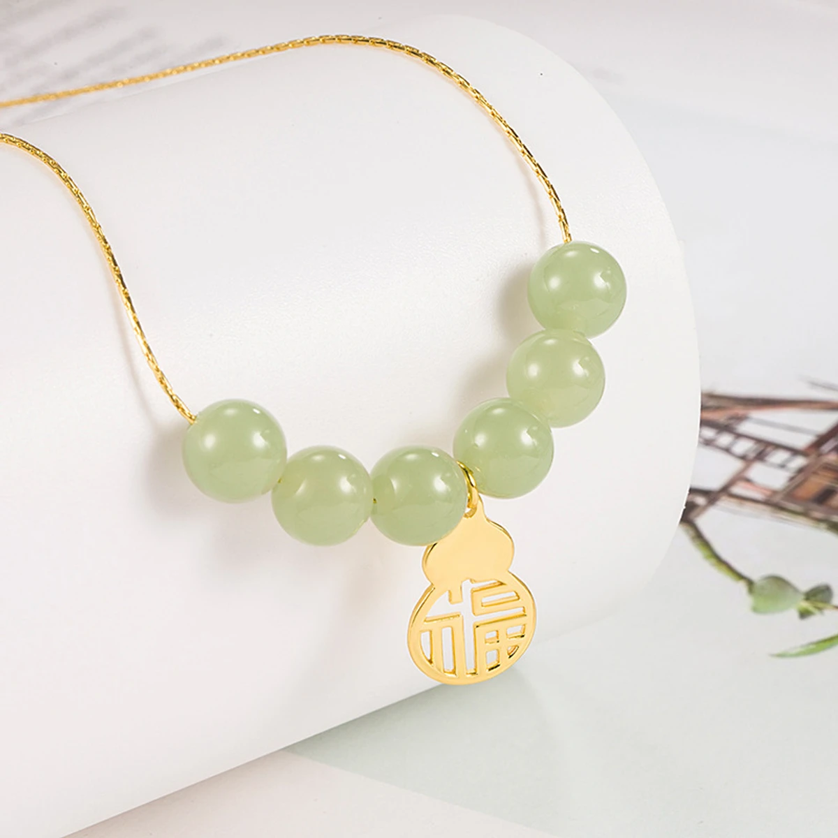 Tahitian Floating Pearl Green Potti Necklace For Women/Girl