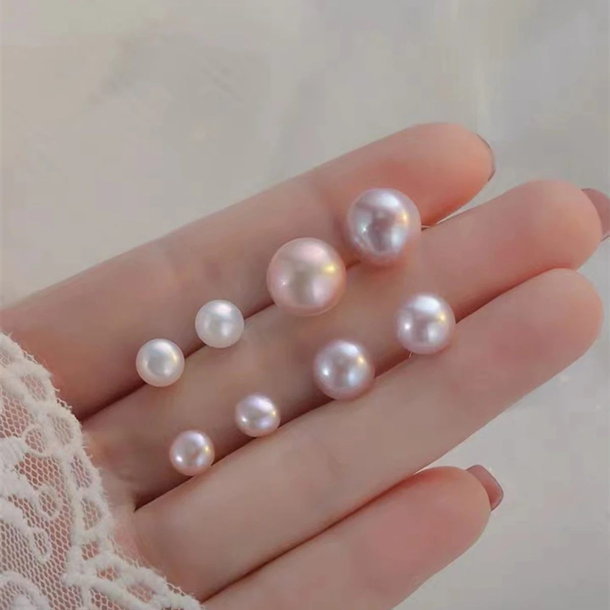 Personality Retro Fashion Pearl Hoop Earrings-Girls Statement Drop Earrings- 1Pair