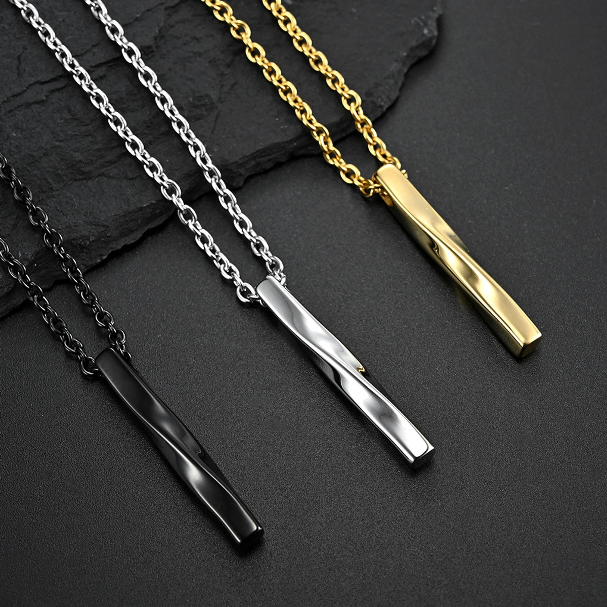 Style Accessories Men's Accessories Rectangle Necklaces Fashion Jewelry