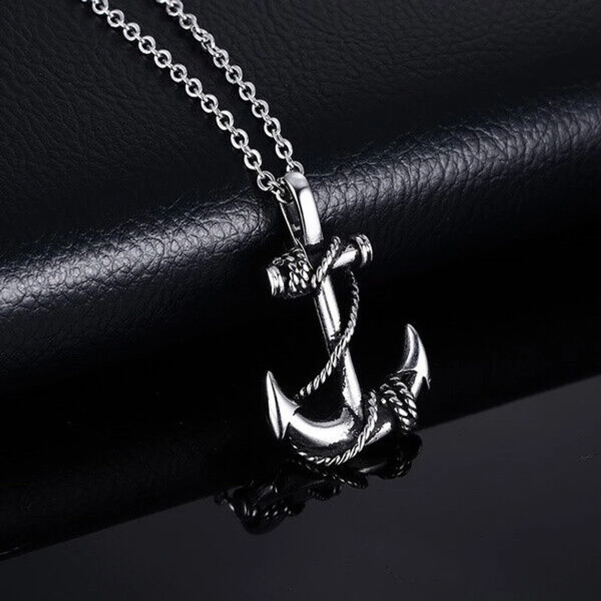 Stainless Steel Anchor Necklaces Chain Punk Rock Necklaces for For Men