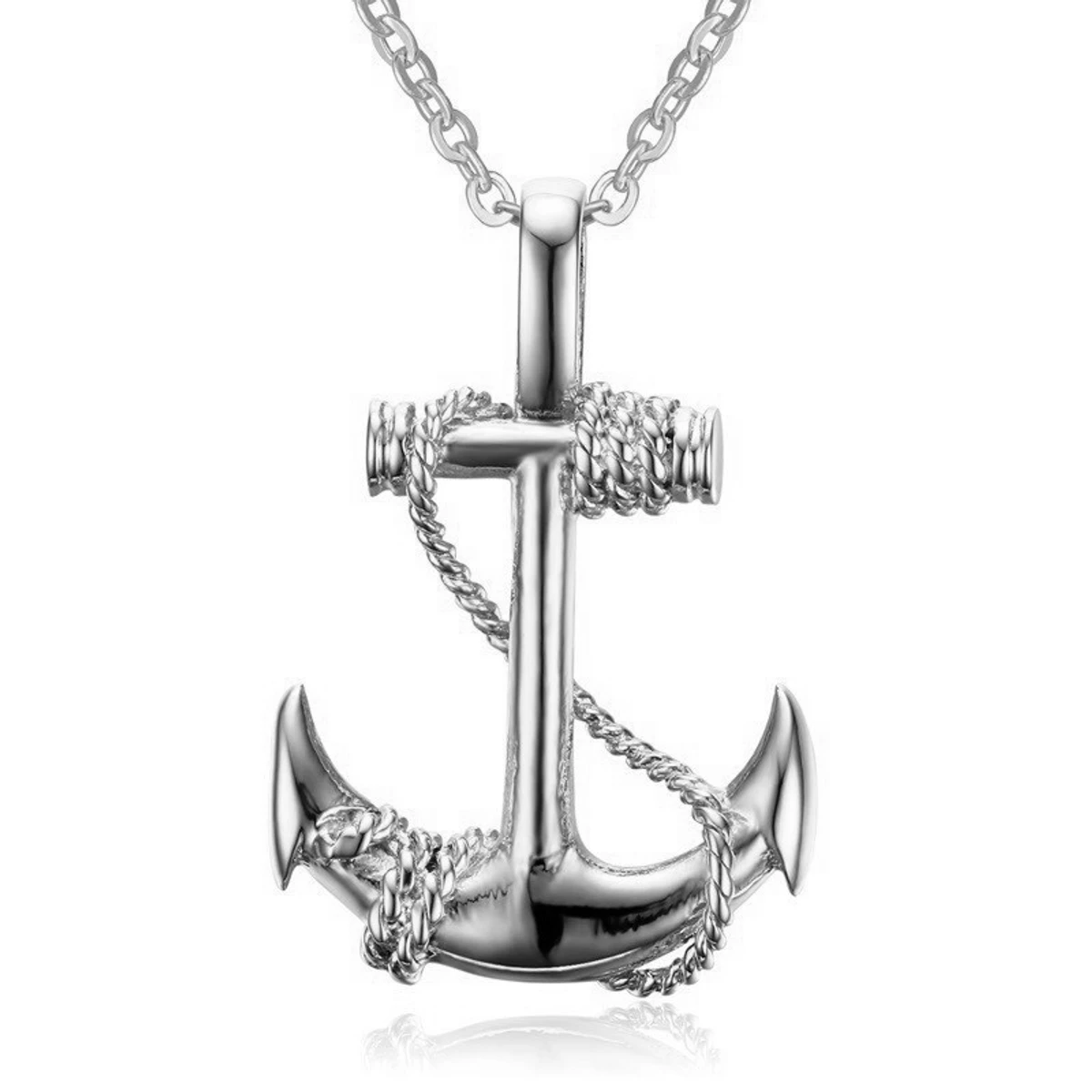 Stainless Steel Anchor Necklaces Chain Punk Rock Necklaces for For Men