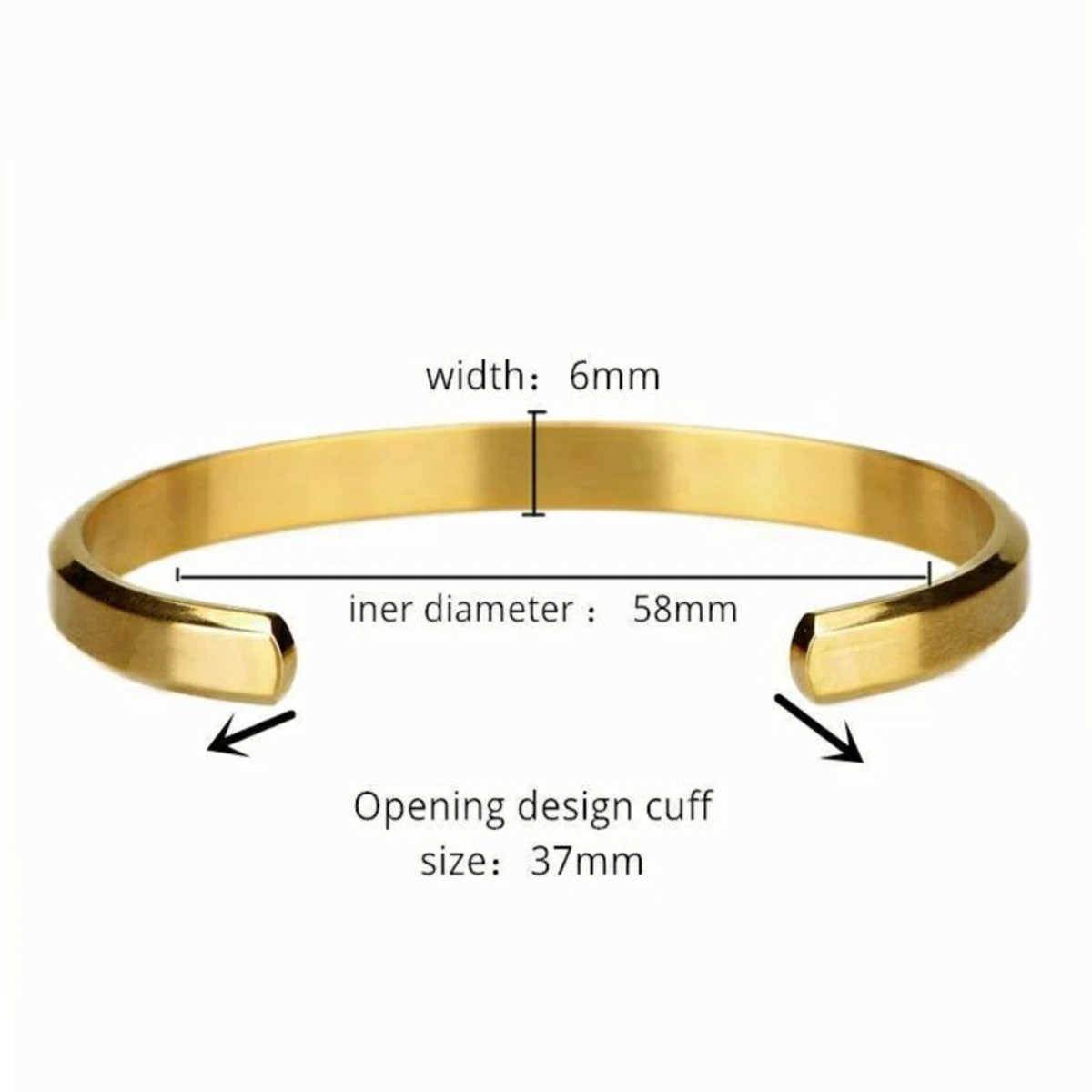 Golden Fashion Cuff Bracelet For Men & Women - Image 4