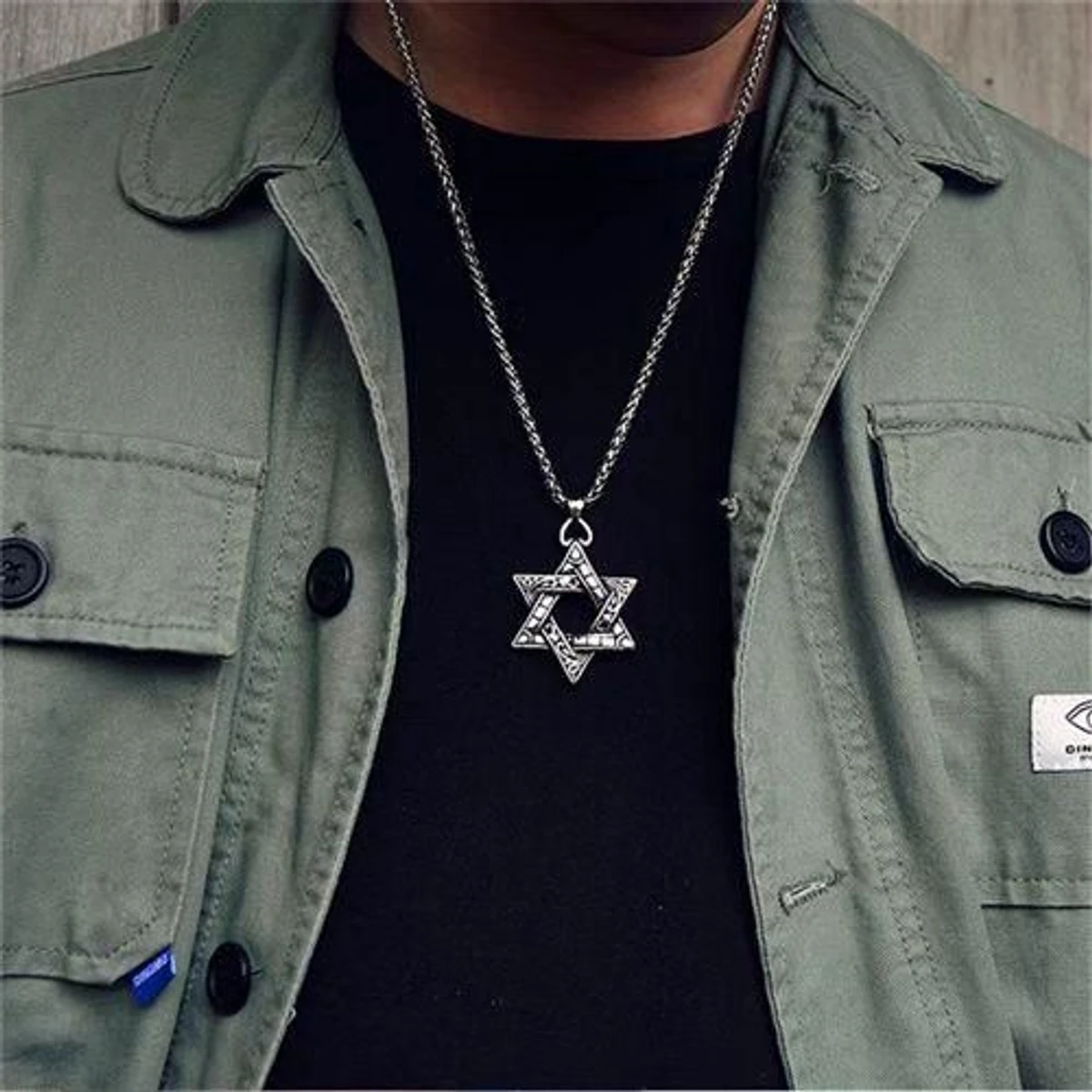 Star Of David Hexagram Necklace Jewelry Gift For men