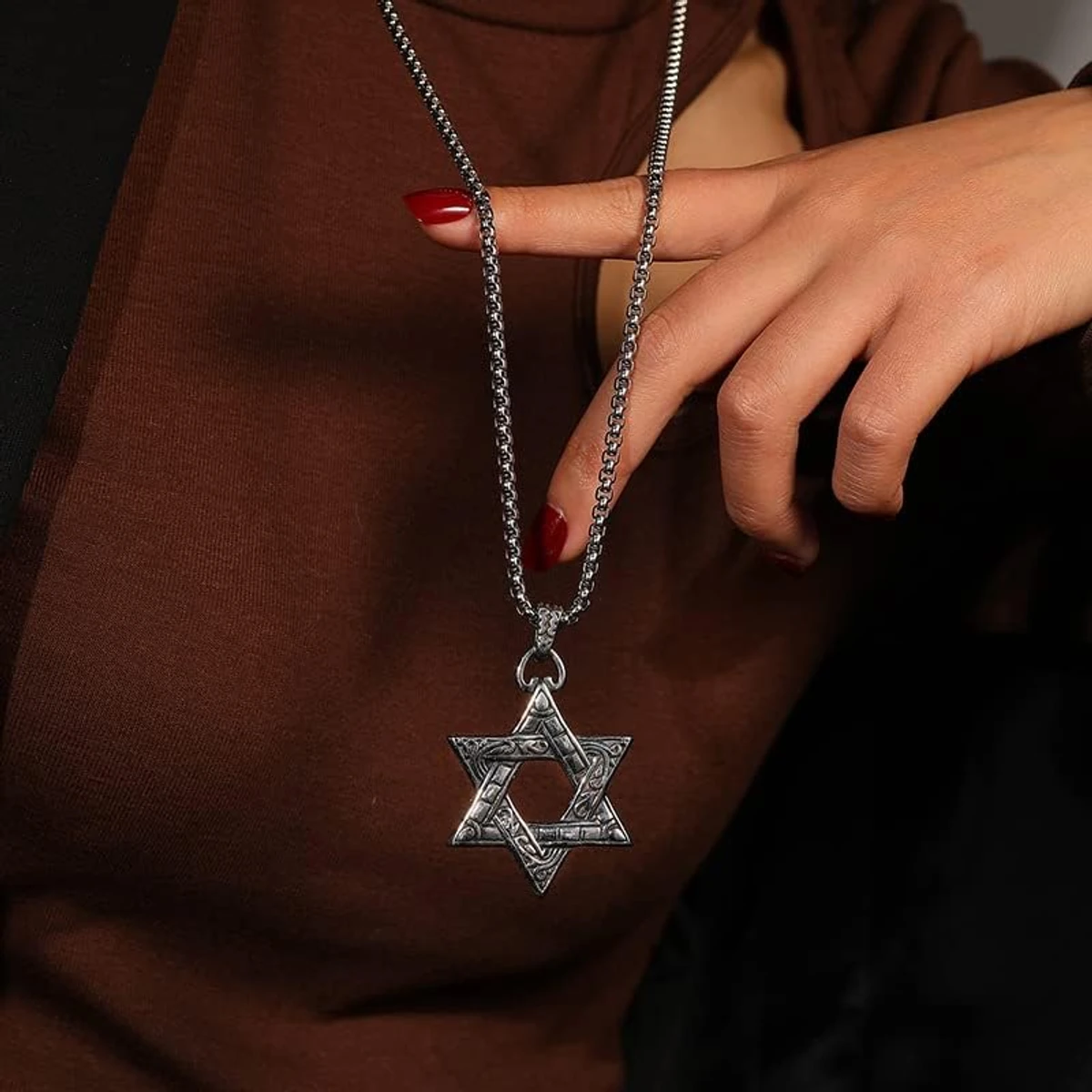 Star Of David Hexagram Necklace Jewelry Gift For men