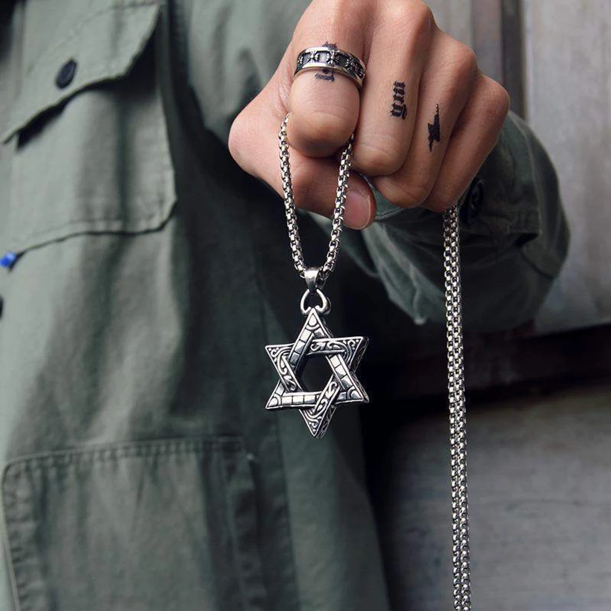 Star Of David Hexagram Necklace Jewelry Gift For men