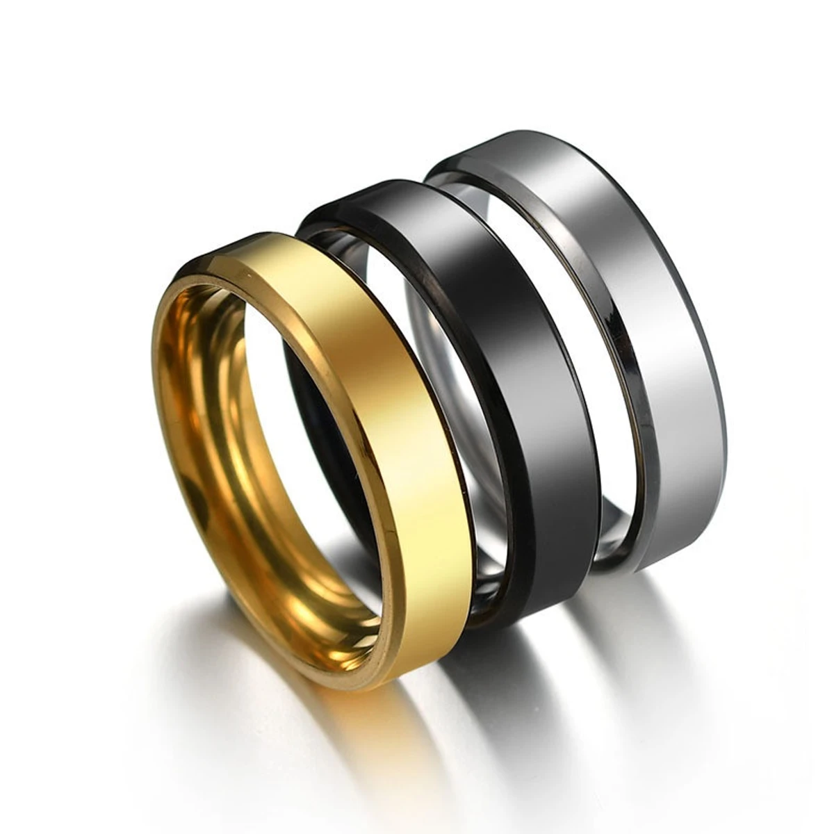 Stainless Steel Rings for Men Fashion Round Finger Ring