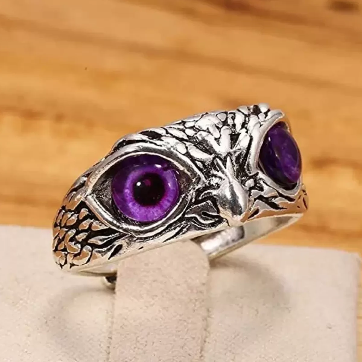 Eyes Owl/Ullu Bird Face Design Thumb Finger Ring Alloy Silver Plated Ring
