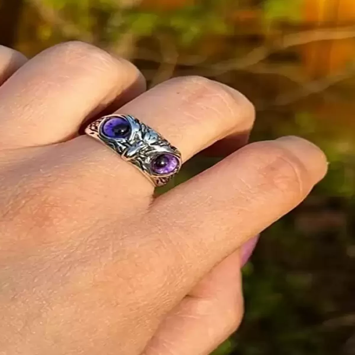 Eyes Owl/Ullu Bird Face Design Thumb Finger Ring Alloy Silver Plated Ring