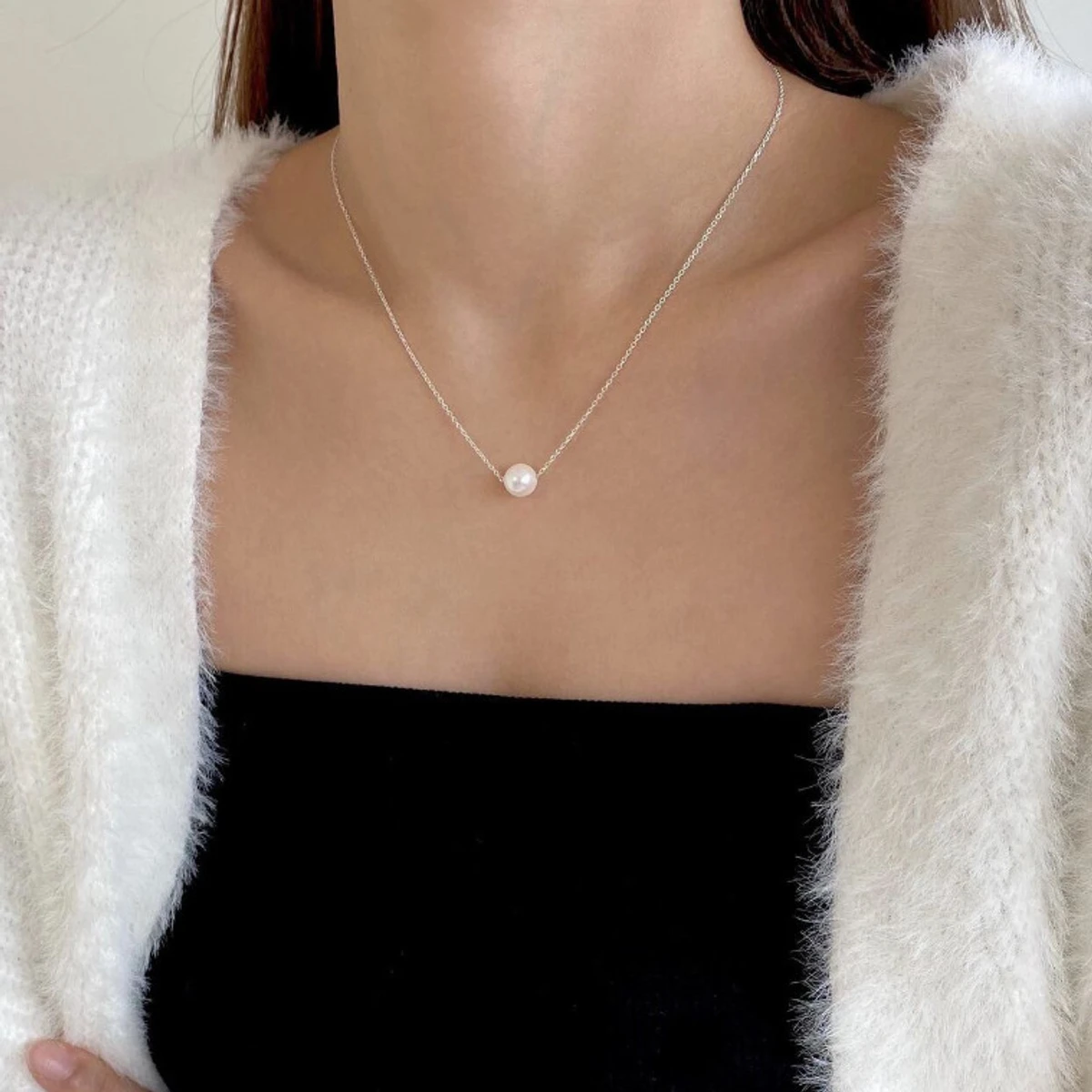 Korean elegant stylish pearl necklace