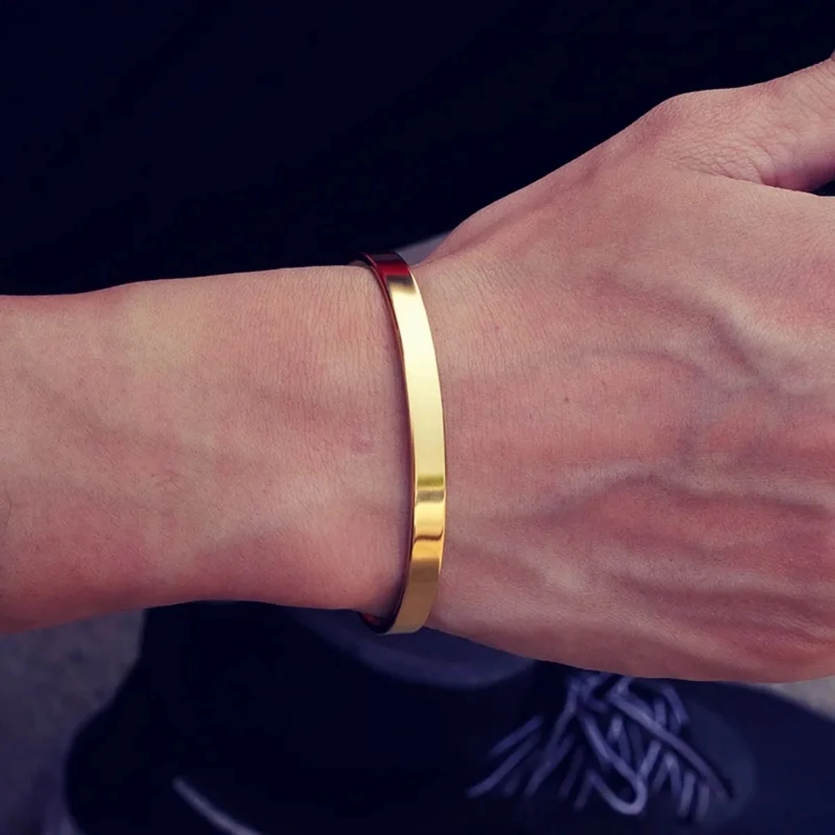 Thin Gold Bracelet Cuff Kada Bracelet For Men