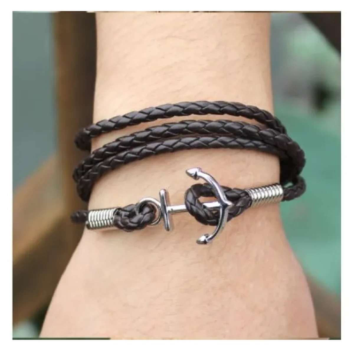 Anchor Leather Bracelet For Boys and Men