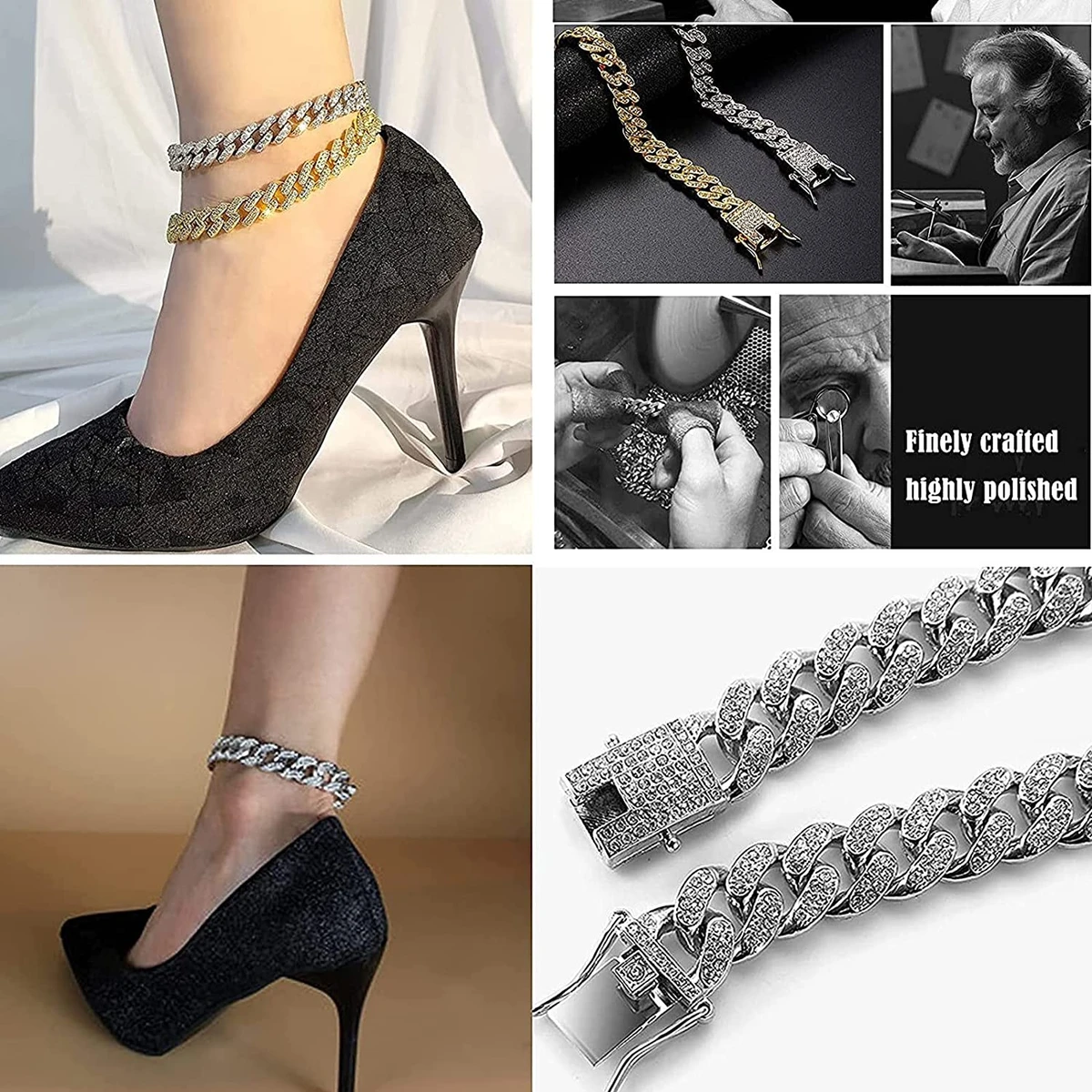 COMBO PACK Stone Crystal Bracelet & Chain Set For Men