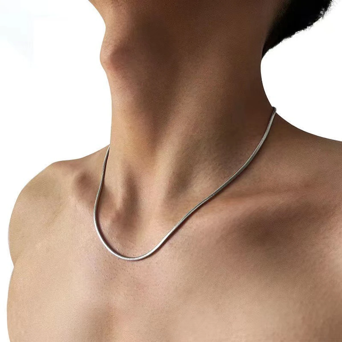 Stainless Steel Snake Chain Necklace For Men