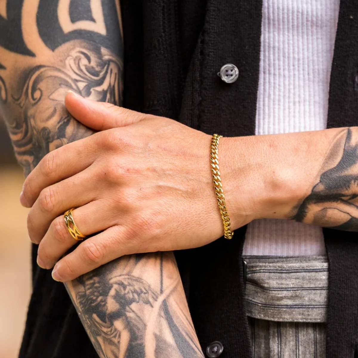 Stainless Steel Bracelet for Men- Golden Bracelet