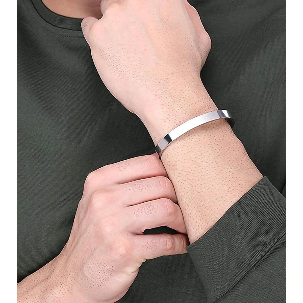 Free Size Stainless Steel Trandy Round Bracelet For Men