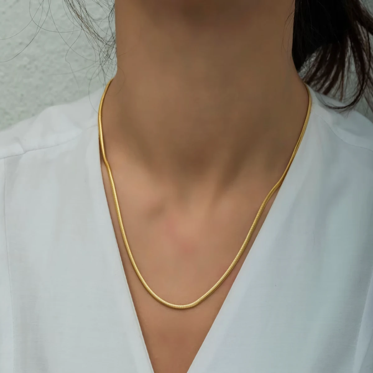 Luxury & Minimalist Flat Snake Chain Necklace