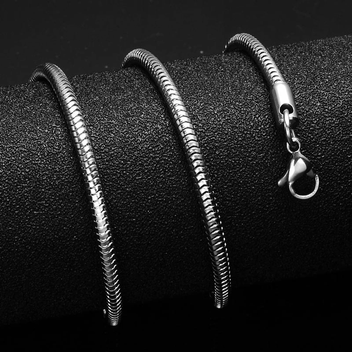 Stainless Steel Flat Snake Chain for Boys Men